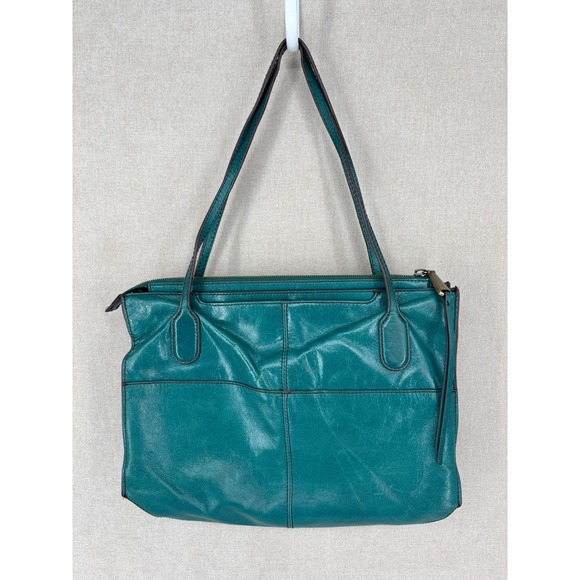 Hobo International Shoulder Bag Green Friar Leather Double Strap - Picture 1 of 13